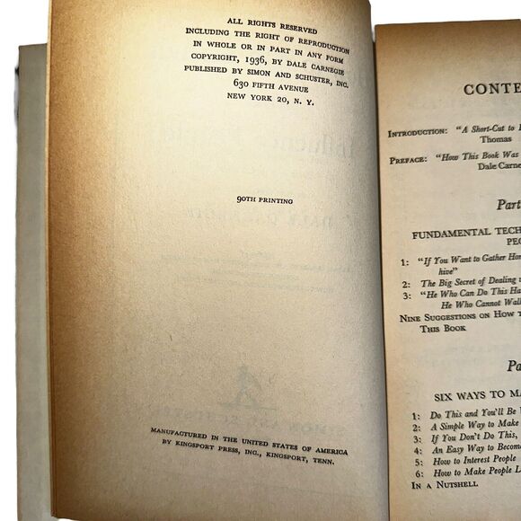 How To Win Friends And Influence People Dale Carnegie Vintage Coffee Table Book - Picture 9 of 16